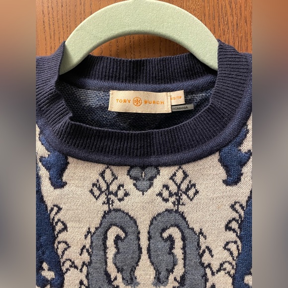 Tory Burch Crew Neck Sweater with fringe sleeves - Picture 2 of 6